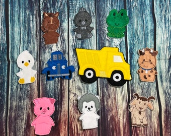 Little Blue Truck, finger puppets, read aloud, preschool, quite book, teacher gift, toddler, birthday gift, children's book,