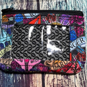 Dungeons and Dragons, Photo ID Wallet, wristlet, D&D, Badge holder, , zipper wallet, small wallet, teacher gift, card holder, Dragon Master