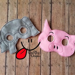 Elephant, Pig, Duck, Pigeon, character mask for adults, children, pretend play, dress up, teacher gift, preschool