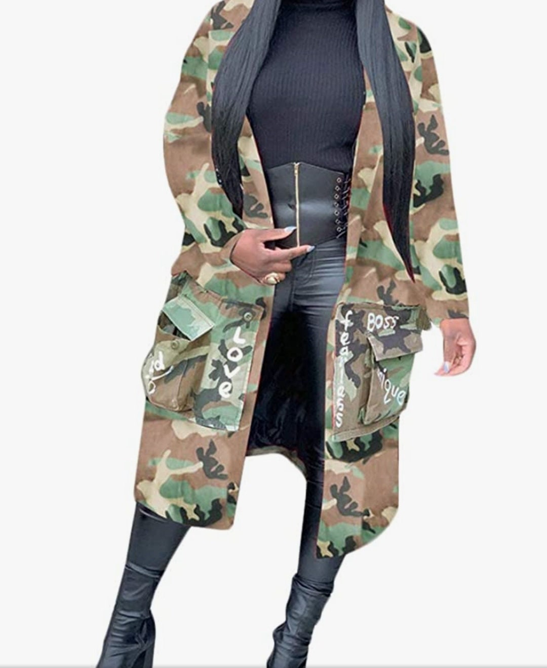 camouflage duster coat
