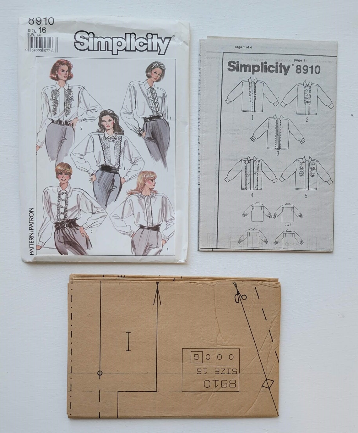 Vintage Simplicity 8910 Blouse Pattern Uncut - Etsy