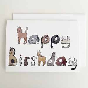 Horse Letters Birthday Card - 5x7