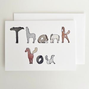 Horse Letters Thank You Card - 5x7