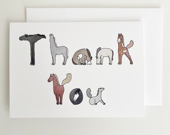 Horse Letters Thank You Card - 5x7