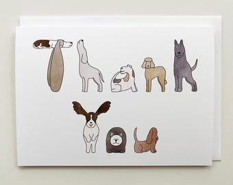 Dog Letters Thank You Card - 5x7