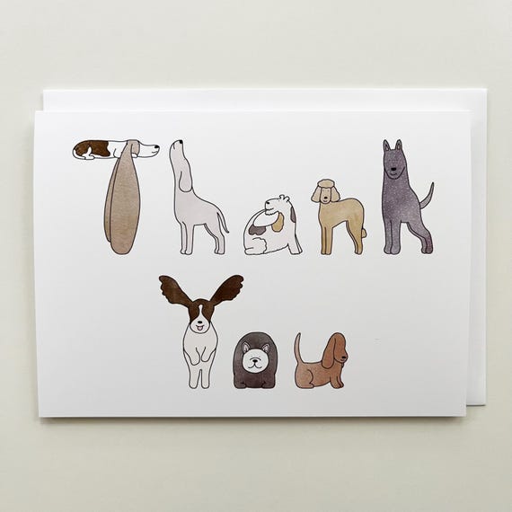Dog Letters Thank You Card - 5x7