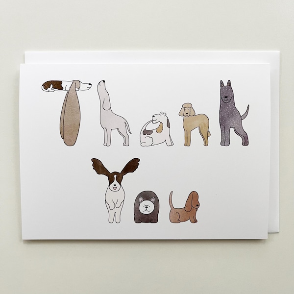 Dog Letters Thank You Card - 5x7