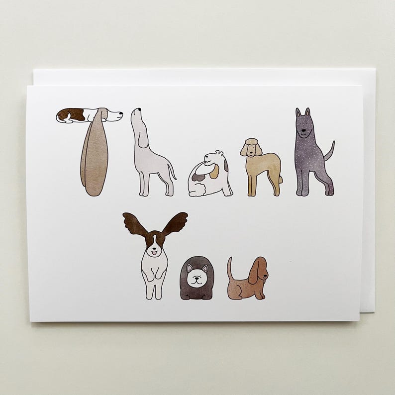 Dog Letters Thank You Card - 5x7 image 1