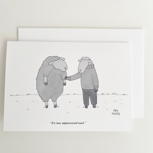 Raw, Unprocessed Wool Card - 5x7