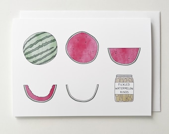 Tarjeta de secuencia de sandía - 5x7