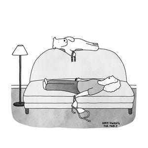 Sofa Dog Cartoon Print - 8x10