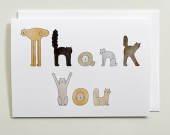 Cat Letters Thank You Card - 5x7