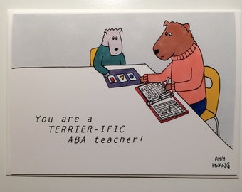 Tarjeta de perro de terapia ABA - 5x7