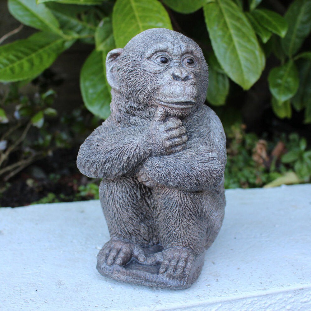 Monkey Stone Garden Ornament Made in Cornwall Garden Gift Etsy