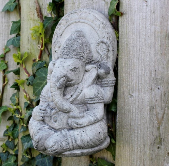 Hindu Ganesha Stone Wall Decoration or Garden Ornament Etsy
