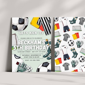 Canva Geburtstagseinladung Vorlage, Digitale Fußball Geburtstagseinladung, Canva Geburtstagseinladung Vorlage, Bearbeitbare Fußball Einladungsvorlage