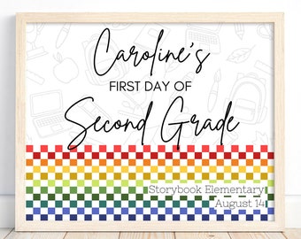 First Day of School Sign, Back to School sign, Canva Back to School Template, Editable First Day of School Sign, Digital Back to School Sign