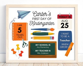 First Day of School Sign, Back to School sign, Canva Back to School Template, Editable First Day of School Sign, Digital Back to School Sign