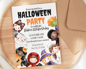 Halloween Party Invitation Template, Halloween Birthday Invitation, Canva Party Invitation Template, Printable Costume Party Invitation