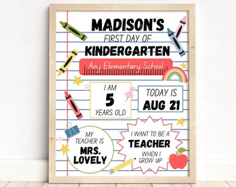 First Day of School Sign Template, Rainbow Back to School Sign Template, Canva Back to School Template, Editable First Day of School Sign