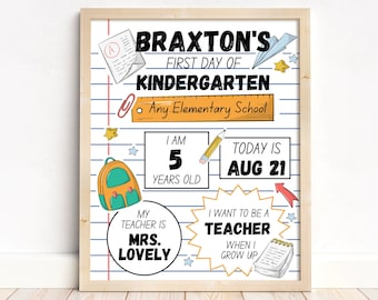 First Day of School Sign, Back to School sign, Canva Back to School Template, Editable First Day of School Sign, Digital Back to School sign