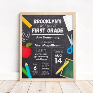 First Day of School Sign, Back to School sign, Canva Back to School Template, Editable First Day of School Sign, Digital Back to School sign