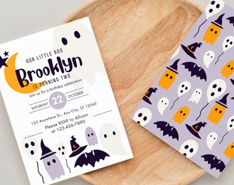 Halloween Birthday Party Invitation Template, Digital Halloween Birthday Invitation, Canva Birthday Invitation Template, Birthday Invite