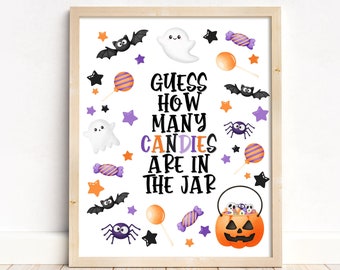 Halloween Guess How Many Game, Birthday Party Game, Bridal Shower Game, Baby Shower Game, Halloween Party Game, Printable not Editable