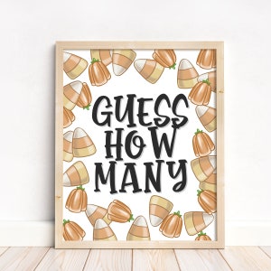 Halloween Guess How Many Game, Birthday Party Game, Bridal Shower Game, Baby Shower Game, Halloween Party Game, Printable not Editable