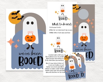 You've Been Booed Printable Halloween Kit, Boo sign and poem, Boo your friends, You've Been Booed door hanger, Instant Download, Boo Kit