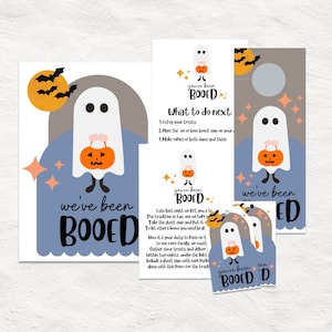 Has sido abucheado Kit de Halloween imprimible, signo y poema de Boo, abuchea a tus amigos, has sido abucheado colgador de puerta, descarga instantánea, kit de abucheo