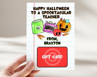 Halloween Teacher Gift, Gift Card Holder, Teacher Halloween, Co-worker Halloween Gift, Teacher Appreciation Halloween Gift; Teacher gift