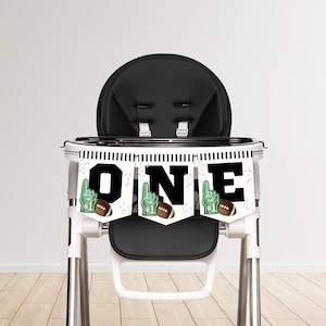 Football Party ONE Highchair Banner, Printable Football Birthday Pennant Banner, Football First Birthday Highchair Pennant, First Birthday