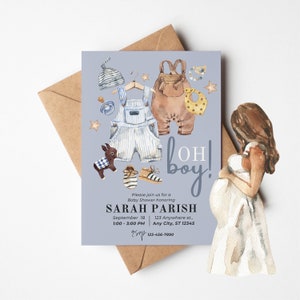 Boy Baby Shower Invitation Template, Boho Baby Shower Invitation, Digital Baby Shower Invitation, Editable Sprinkle Invitation, Baby Boy
