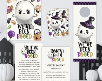 You've Been Booed Printable Halloween Kit, Boo sign and poem, Boo your friends, You've Been Booed door hanger, Instant Download, Boo Kit