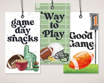 Football Snack Bag Tags, Sports Snacks, Team Snacks, 3 Football Printable Tags, Post Game Snack, Baseball Snack, Snack Tag, Kids Sports Tag