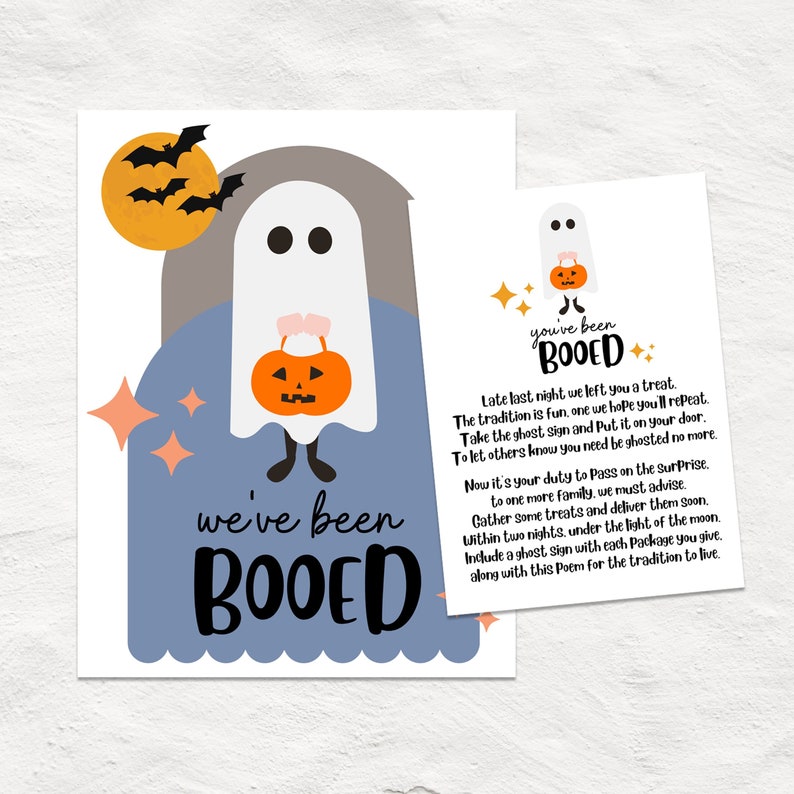 You've Been Booed Printable Halloween Kit, Boo Sign and Poem, Boo Your ...