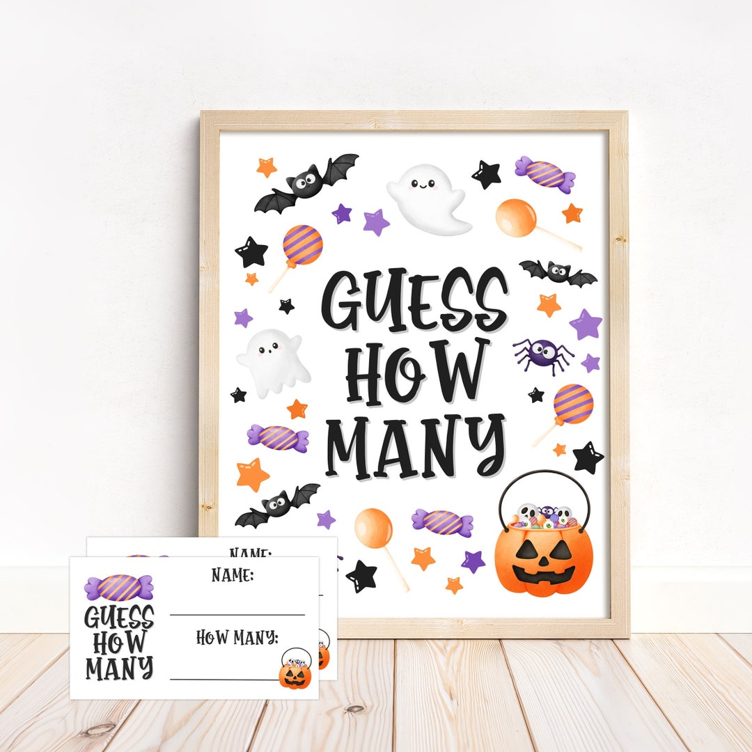 Halloween Guess How Many Game Birthday Party Game Bridal