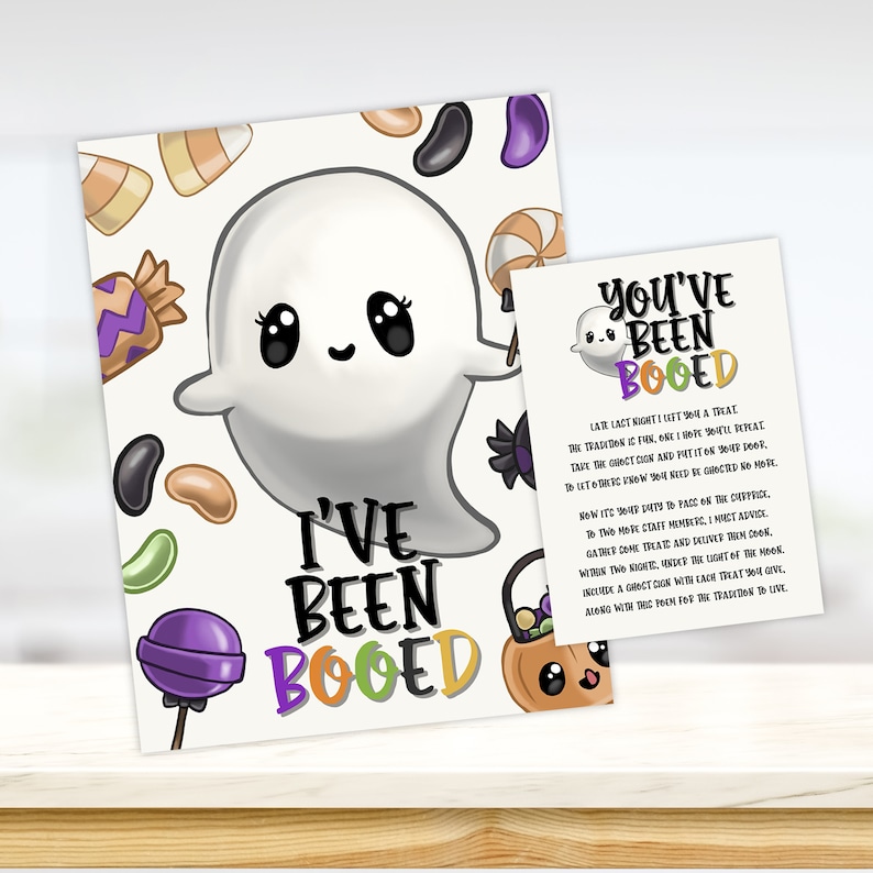 Teacher Halloween Boo Kit: Printable Sign, Poem, Door Hanger (instant ...