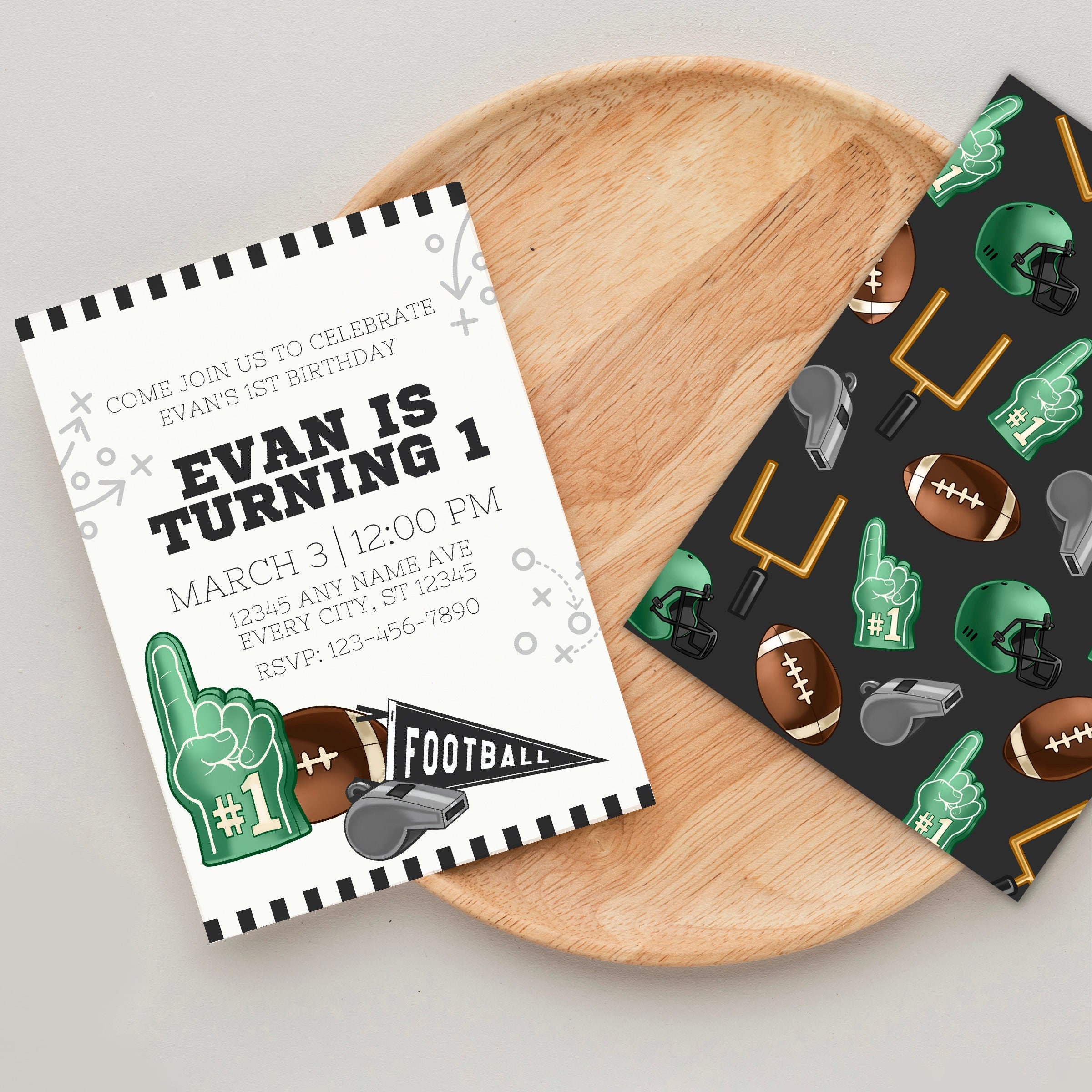Football Birthday Party Invitation Template, Digital Football Birthday Invitation, Canva Invitation Template, Football Birthday Party