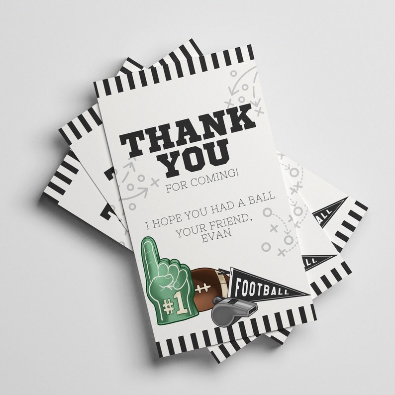 Football Birthday Party Favor Tag, Football Thank You Tag, Thank You Tag Template, Football Birthday Party, Editable Football Favor Tag image 5