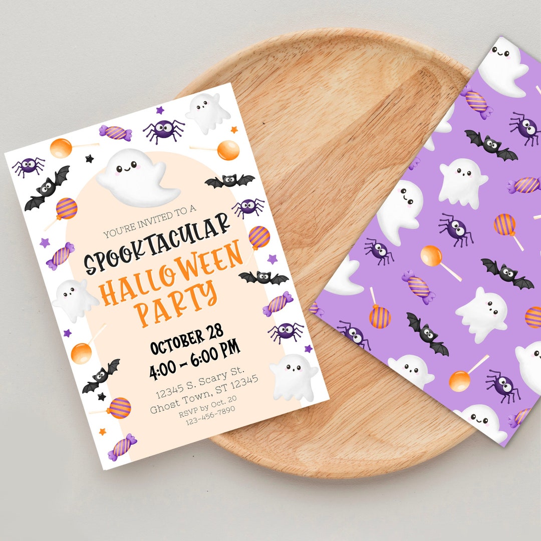 Halloween Birthday Party Invitation Template, Birthday Invitation ...