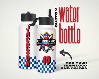 Personalized Team Sports Water Bottle, 32oz Custom Sublimation Tumbler, Team Water Bottle, Team Gift, Stainless Steel Water Bottle