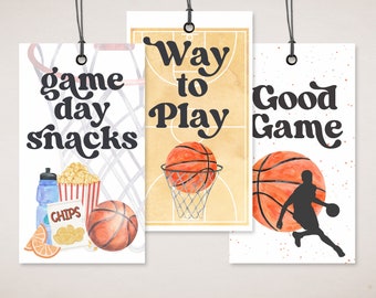 Basketball Snack Bag Tags, Sports Snacks, Team Snacks, 3 Basketball Printable Tags, Post Game Snack, Team Mom, Snack Tag, Kids Sports Tag