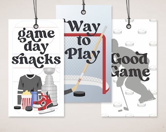 Hockey Snack Bag Tags, Sports Snacks, Team Snacks, 3 Hockey Printable Tags, Post Game Snack, Hockey Mom, Snack Tag, Kids Sports Tag, Team