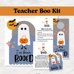 Teacher You've Been Booed Printable Halloween Kit, Boo Sign and Poem ...