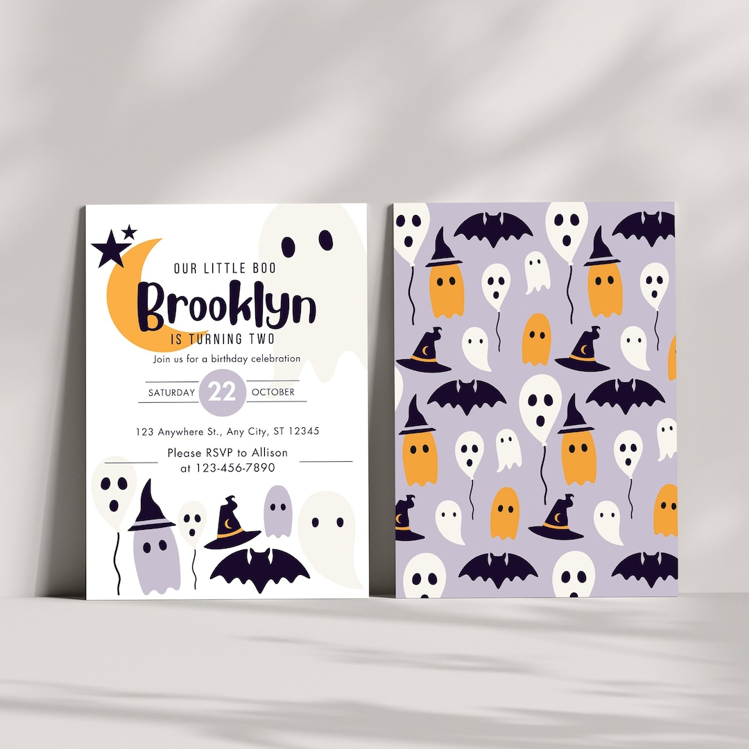 Halloween Birthday Party Invitation Template, Digital Halloween