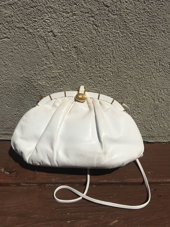 Vintage White Snakeskin Handbag