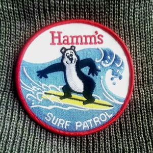Vintage Hamm&#39;s Surf Patrol Iron On Embroidered Patch 4&quot;