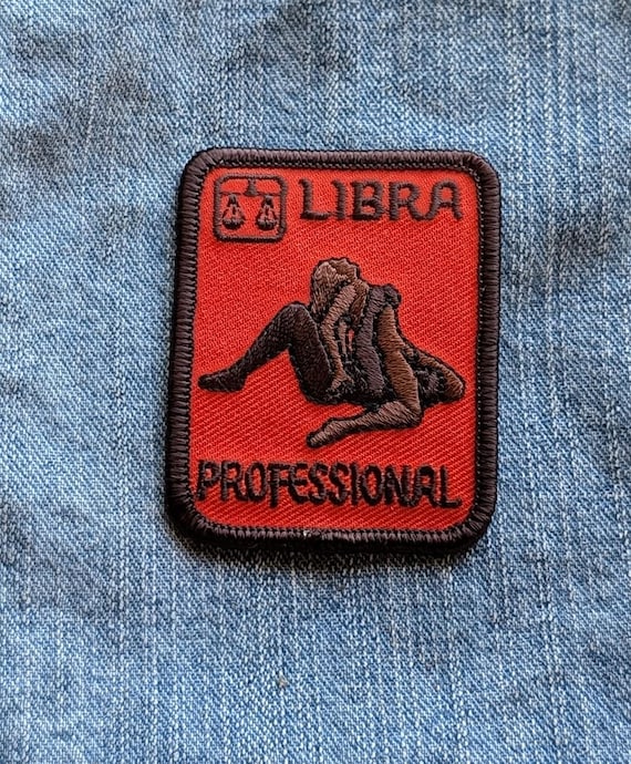 Vintage Libra Astrology Sign Sex Position Embroidered Iron-On Patch 2 1/2" X 2''